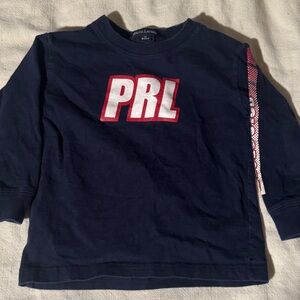 Polo by Ralph Lauren Navy Long Sleeve Tee with Red Lettering